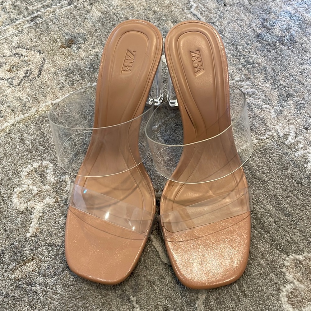 Transparent heeled sandals by Zara